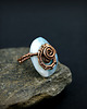 pierścionki - różne Regulowany pierścionek z dużym błękitnym agatem 1
