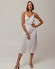 sukienki midi damskie Długa sukienka w stylu bieliźnianym (slip dress), CREAMY-WHITE 2