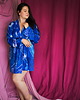 szlafroki damskie Aksamitne KIMONO domowe/ narzutka/ kopertowa marynarka, autorski print MEDUZY 1