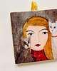 kafle i panele Kafle ceramiczne - kobieta i koty 2