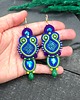 kolczyki soutache Kolczyki sutasz kolorowe orientalne pawie piórka błyszczące Paradise 2