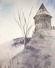 obrazy Akwarela Pejzaż zimowy oryginalny obraz 300g A3 30x42 cm 2