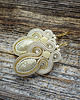 kolczyki soutache Beżowo- złote  kolczyki soutache 4