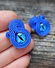 kolczyki soutache Kobaltowe oczka - kolczyki soutache 4