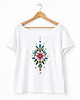 t-shirt damskie Kwiat  różowy Biały Oversize 1