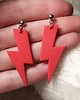 kolczyki z masy plastycznej Wiszące kolczyki czerwone błyskawice pioruny 2