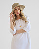 sukienki midi damskie Lniana Sukienka PEONY PURE WHITE 6