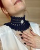 chokery Retro koronkowa granatowa kolia choker 1