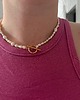 wisiory Handmade naszyjnik z naturalnych pereł z różową maliną koraliki 2w1 2