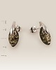 kolczyki z kamieniami Srebrne kolczyki z zielonym bursztynem 15x6mm 1