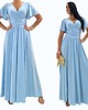 sukienki maxi damskie Sukienka wieczorowa maxi błekitna  drapowana 36-56 1