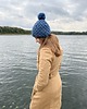 czapki damskie Wełniany komplet zimowy czapka i komin niebieski 1