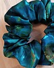 gumki do włosów Scrunchie gumka do włosów jedwabna Peacock turkusowa zielona S,M,L 2