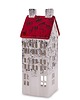 dekoracje świąteczne Domek ceramiczny biały z czerwonym dachem, 25x9x9 cm KEDOM 3