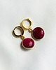 kolczyki z kamieniami Kropla Ognia- Czerwone kolczyki Rubiny srebro pozłacane 3