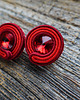 kolczyki soutache Czerwono-bordowe kolczyki soutache 2
