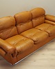 sofy i szezlongi Sofa skórzana pomarańczowa, Space Age design, lata 60, produkcja: Włochy 3