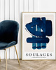 plakaty Plakat Soulages Composition en bleu 2
