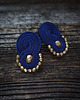 kolczyki soutache Złoto i granat- eleganckie kolczyki soutache 1