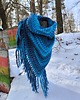 szale damskie Chusta  z frędzlami MAXCOLOR niebieska 1