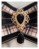 broszki Beżowa Krata Brosza z czarnym kryształkiem NEW 7