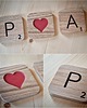 napisy dekoracyjne i tabliczki Litery scrabble, z drewna, drewniana krzyżówka 6