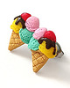 kolczyki z masy plastycznej Małe kolorowe kolczyki lody w rożku 2