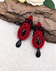 kolczyki soutache Audra kolczyki sutasz z onyksem czerwono czarne eleganckie z łezką 2
