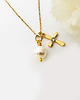 komunia - pozostałe Naszyjnik krzyżyk inicjał, prezent komunia 5