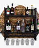 organizery Drewniany barek  na alkohol i kieliszki BURNED 2