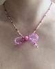 chokery Choker z jadeitem kokardka 2