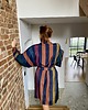szlafroki damskie Szlafrok narzutka kimono w eleganckie paski 2