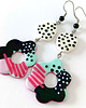 kolczyki z masy plastycznej Kolczyki kwiaty w kropki 2