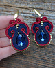 kolczyki soutache Granat, bordo i złoto- kolczyki sutasz 3