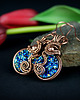 kolczyki wire wrapping Kolczyki z druzą z żywicy 5