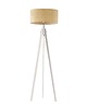 lampy podłogowe Drewniana lampa stojąca trójnóg z rattanowym kloszem HAITI BOHO 1