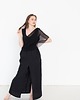 sukienki maxi damskie Elegancka sukienka czarna  lniana długa , len kreszowany, szyfon 2