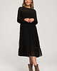 sukienki midi damskie Sukienka szyfonowa z falbaną-czarna(S-319) 3