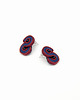 kolczyki soutache Małe sztyfty / wkrętki bordowo granatowe 1