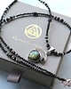 złote naszyjniki UNIKAT - labradoryt, spinel, surowy diament, czarny opal ognisty 1