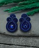 kolczyki soutache Kolczyki sutasz granatowe sztyfty małe "Gracia" z kryształkami 2