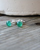 kolczyki wire wrapping 4mm  Zielony onyks - agat - sztyfty 3