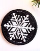 naszywki na ubrania Naszywka naprasowanka ŚNIEŻYNKA CZARNA termoprzylepna haft 4,5cm 2