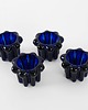 świeczniki i świece Zestaw świeczników kobaltowych, francuski design, lata 70, produkcja: Reims 2