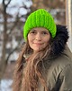 czapki damskie Czapka z merynosa 100% neonowa zieleń 1