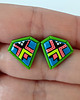 kolczyki z masy plastycznej Kolorowe geometryczne kolczyki etno 3