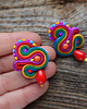 kolczyki soutache Małe i kolorowe kolczyki sutasz 3