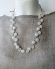 naszyjniki - inne Jadeit biały naszyjnik lniany 3