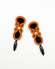 kolczyki soutache Pomarańczowe kolczyki z onyksem - długie 1