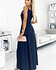 sukienki maxi damskie 299-7 CHIARA elegancka maxi suknia na ramiączkach - GRANATOWA 3